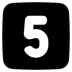 Number Five Square Icon from Plump Solid Set