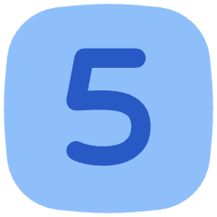 Number Five Square Icon from Flex Flat Set