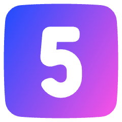 Number Five Square Icon from Plump Gradient Set