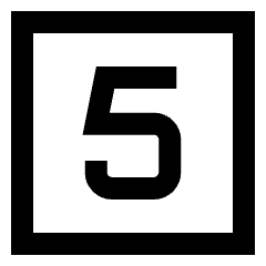 Number Five Square Icon from Sharp Line Set