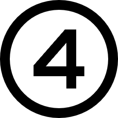 Number Four Circle Icon from Sharp Line Set