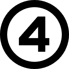 Number Four Circle Icon from Sharp Remix Set