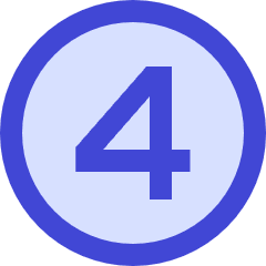 Number Four Circle Icon from Sharp Duo Set