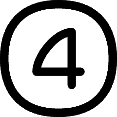 Number Four Circle Icon from Flex Line Set