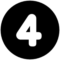 Number Four Circle Icon from Plump Solid Set