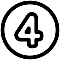 Number Four Circle Icon from Plump Line Set