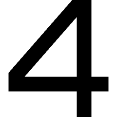 Number Four Icon from Sharp Solid Set