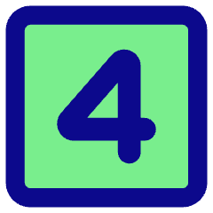 Number Four Square Icon from Core Pop Set