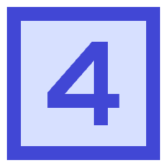 Number Four Square Icon from Sharp Duo Set