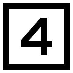 Number Four Square Icon from Sharp Line Set