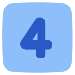 Number Four Square Icon from Plump Flat Set