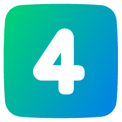 Number Four Square Icon from Plump Gradient Set