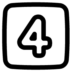 Number Four Square Icon from Plump Line Set