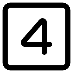 Number Four Square Icon from Core Line Set