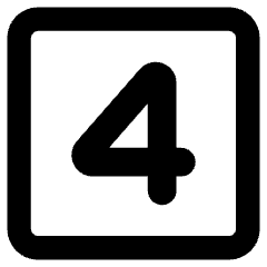 Number Four Square Icon from Core Remix Set