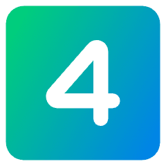 Number Four Square Icon from Core Gradient Set