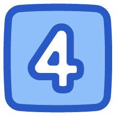 Number Four Square Icon from Plump Duo Set