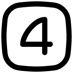 Number Four Square Icon from Flex Line Set