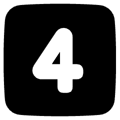 Number Four Square Icon from Plump Solid Set