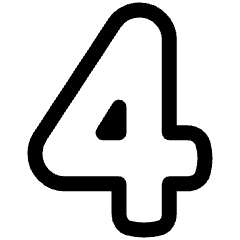 Number Four Icon from Plump Line Set