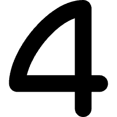 Number Four Icon from Flex Solid Set