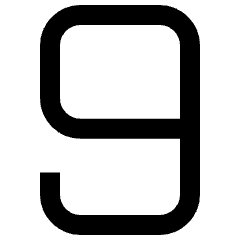 Number Nine Icon from Sharp Line Set