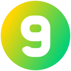 Number Nine Circle Icon from Plump Gradient Set
