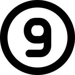 Number Nine Circle Icon from Micro Line Set