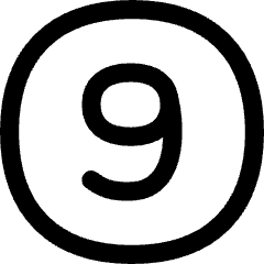 Number Nine Circle Icon from Flex Line Set