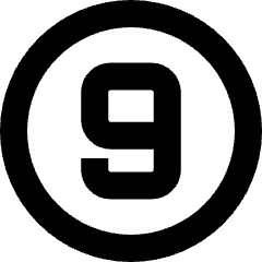 Number Nine Circle Icon from Sharp Remix Set