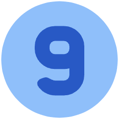 Number Nine Circle Icon from Plump Flat Set