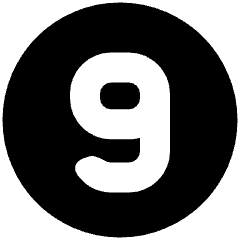 Number Nine Circle Icon from Plump Solid Set