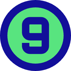 Number Nine Circle Icon from Sharp Pop Set