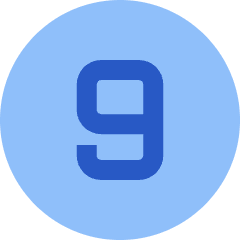 Number Nine Circle Icon from Sharp Flat Set