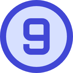 Number Nine Circle Icon from Sharp Duo Set
