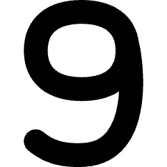 Number Nine Icon from Flex Solid Set