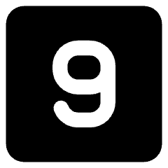 Number Nine Square Icon from Core Solid Set