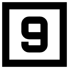 Number Nine Square Icon from Sharp Remix Set