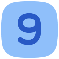Number Nine Square Icon from Flex Flat Set