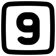 Number Nine Square Icon from Plump Remix Set