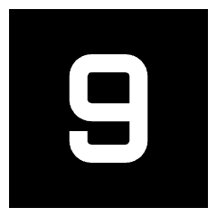 Number Nine Square Icon from Sharp Solid Set