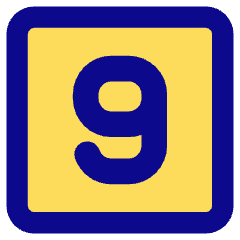 Number Nine Square Icon from Core Pop Set