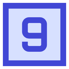 Number Nine Square Icon from Sharp Duo Set