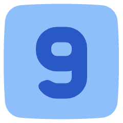 Number Nine Square Icon from Plump Flat Set