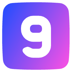 Number Nine Square Icon from Plump Gradient Set