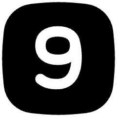 Number Nine Square Icon from Flex Solid Set