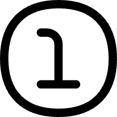 Number One Circle Icon from Flex Line Set