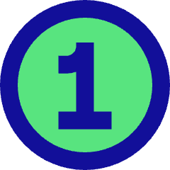 Number One Circle Icon from Sharp Pop Set