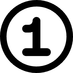 Number One Circle Icon from Core Remix Set