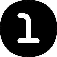 Number One Circle Icon from Flex Solid Set